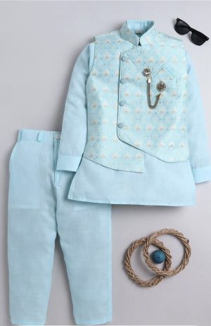 Kurta with Jacket and Trousers - Image 1
