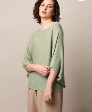Ribbed Batwing Sleeves Top - Image 2
