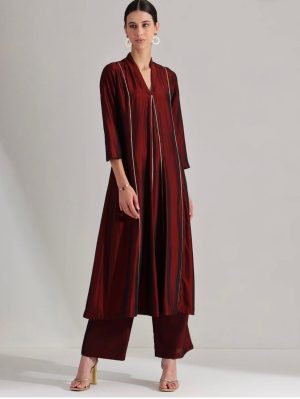 Silk Blend Solid Kurta Set - Image 7