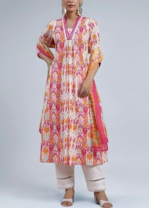 Three Piece Kurta Pant Dupatta Set - Image 1