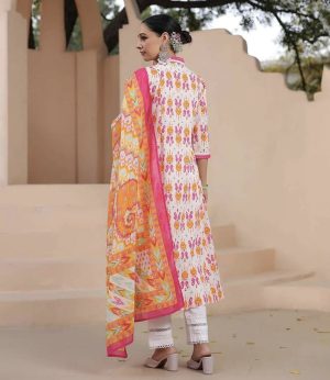 Three Piece Kurta Pant Dupatta Set - Image 4