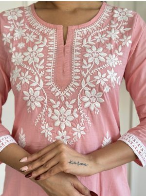 Chikankari Straight Kurta, Pant and Dupatta Set - Image 2