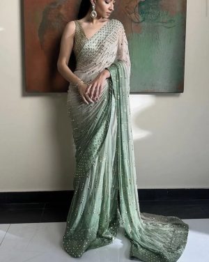 Ombre Couture Saree - Image 3