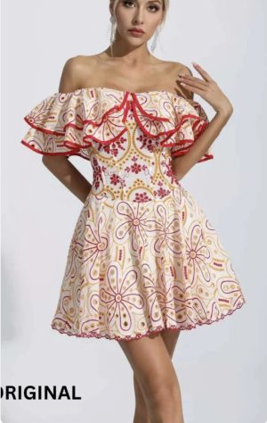 Off Shoulder Cotton Dress - Image 1