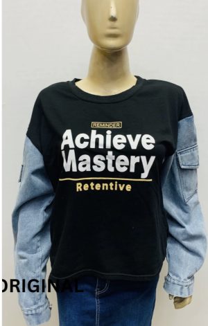 Denim Sleeves Sweatshirt - Image 3