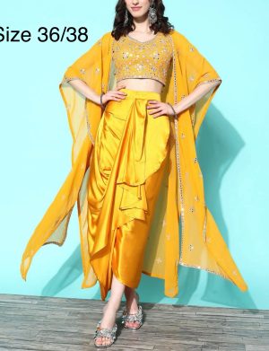 Dhoti style skirt and shrug set - Image 1