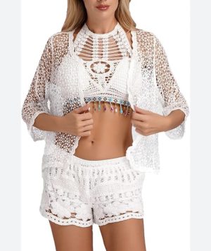 Bohemian 3 piece Crochet Beach Co-ord Set - Image 1