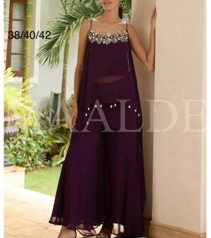 Elegant mirror shell work Indo western outfit - Image 1