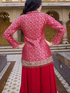 Brocade Outfit with Flared Pants - Image 4