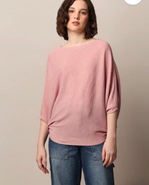 Ribbed Batwing Sleeves Top - Image 1