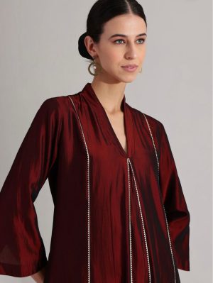Silk Blend Solid Kurta Set - Image 4