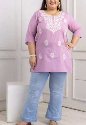 Paisley Embroidered Short Kurti - Image 3