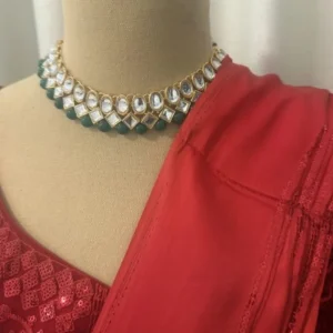 Traditional Kundan Necklace Set - Image 2