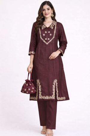 Muslin Fabric Kurti Set with Pant - Image 1