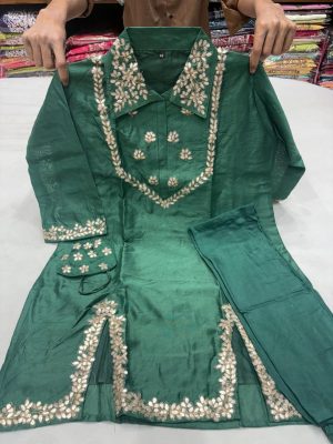 Muslin Fabric Kurti Set with Pant - Image 6