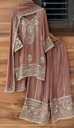 Shimmer Tissue Sharara Suit - Image 7