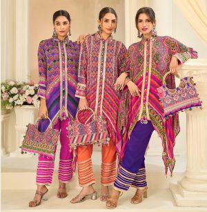 Natural Crepe Silk Set with Bag - Image 2