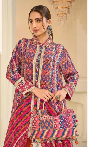 Natural Crepe Silk Set with Bag - Image 9