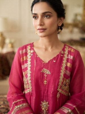 Mul Chanderi 3-Piece Suit - Image 4