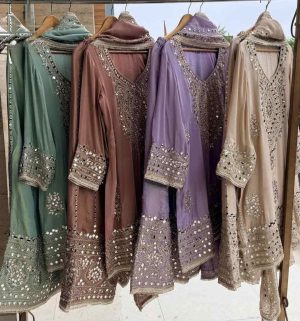 Shimmer Tissue Sharara Suit - Image 2