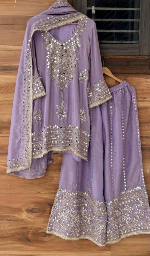 Shimmer Tissue Sharara Suit - Image 9