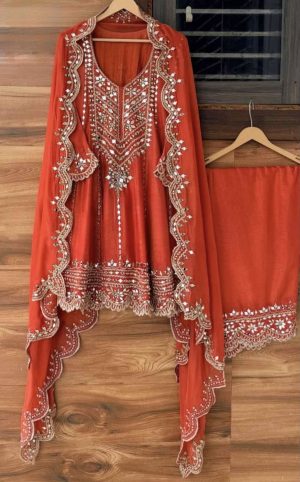 Flared Shirt with Farshi Salwar - Image 5