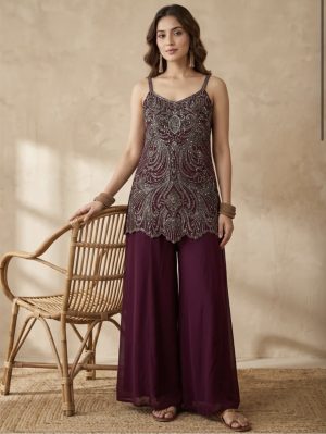 Cutdana Embroidered Palazzo Suit - Image 3