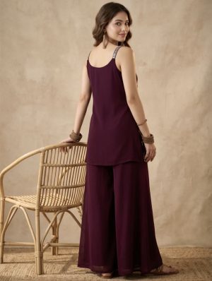 Cutdana Embroidered Palazzo Suit - Image 4