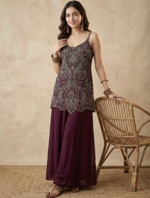 Cutdana Embroidered Palazzo Suit - Image 2