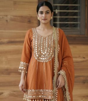 Tissue Shirt with Dhoti Pants - Image 2