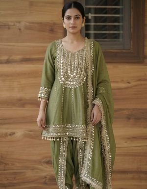 Tissue Shirt with Dhoti Pants - Image 1