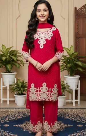 Georgette Embroidered Kurta Set - Image 3