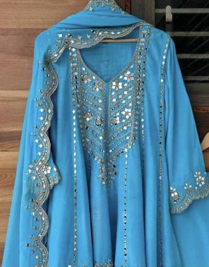Flared Shirt with Farshi Salwar - Image 9