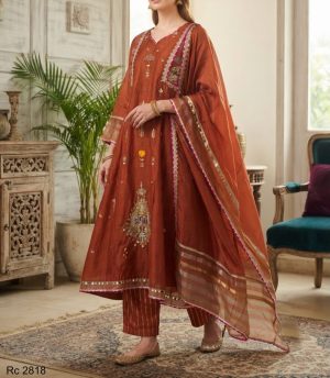 Mul Chanderi 3-Piece Suit - Image 1