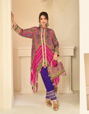 Natural Crepe Silk Set with Bag - Image 4