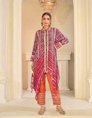 Natural Crepe Silk Set with Bag - Image 3