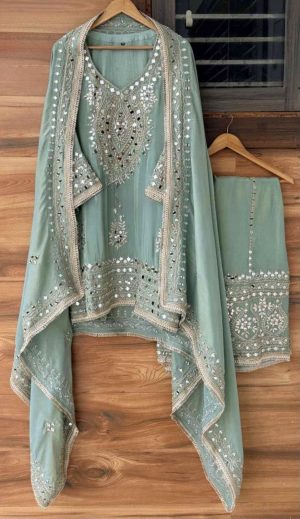 Shimmer Tissue Sharara Suit - Image 3
