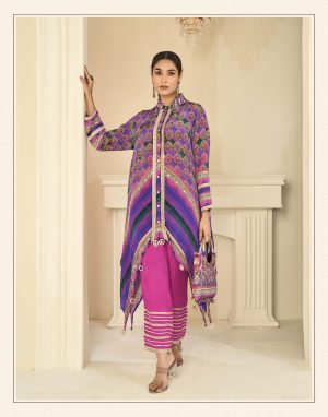 Natural Crepe Silk Set with Bag - Image 1