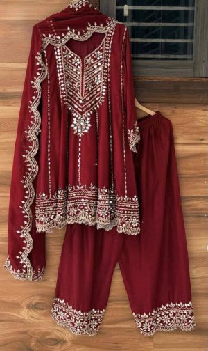 Flared Shirt with Farshi Salwar - Image 11