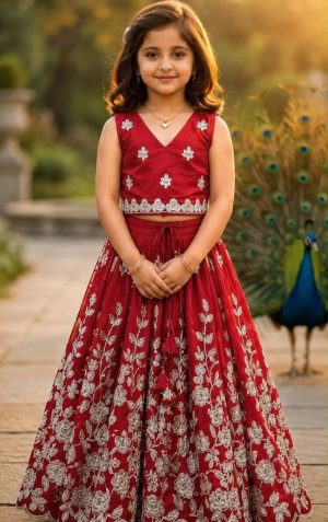 Embroidered Thread-Work Lehenga - Image 1
