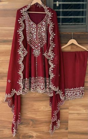 Flared Shirt with Farshi Salwar - Image 3