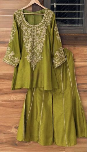 Raw Silk Designer Sharara - Image 10