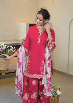 Mul Chanderi Three-Piece - Image 1
