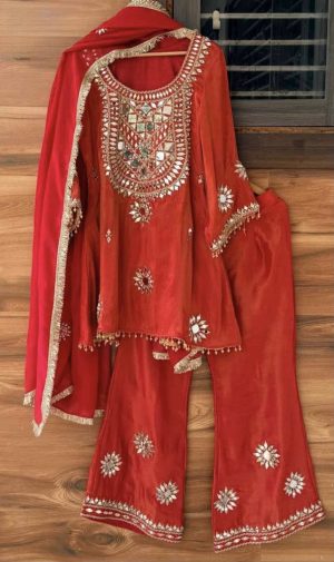 Shimmering Elegance with Mirror-Work Charm - Image 6