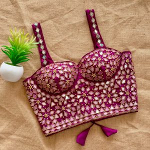 Beautiful Handwork Mirror Blouse - Image 2