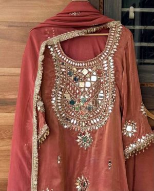 Shimmering Elegance with Mirror-Work Charm - Image 10