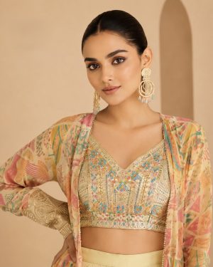 Elegant Chinon Jacket Set - Image 6