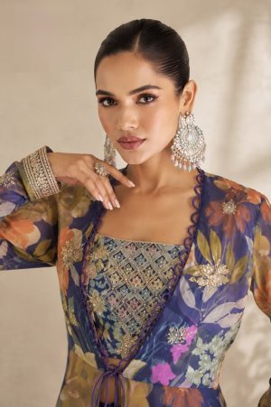 Elegant Chinon Jacket Set - Image 4