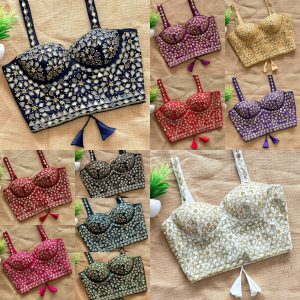 Beautiful Handwork Mirror Blouse - Image 14
