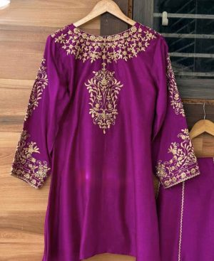 Raw Silk Designer Sharara - Image 13